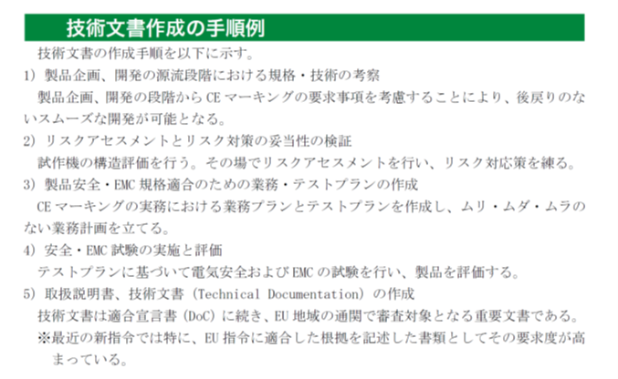 技術文書作成の手順例